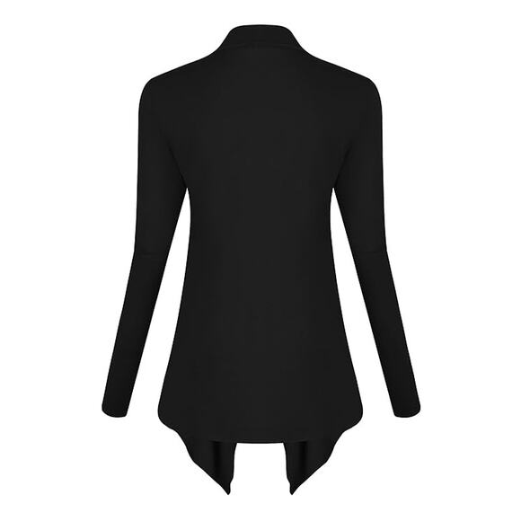 Urban CoCo Black Drape Front Open Cardigan Sweater Size Medium - Picture 2 of 13